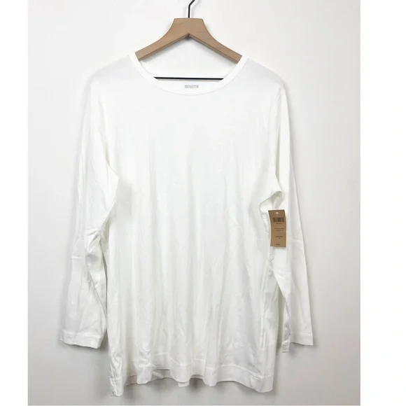 Duluth Trading Company Longtail Classic White Long Sleeve Crew Neck Shirt NWT - Picture 10 of 10